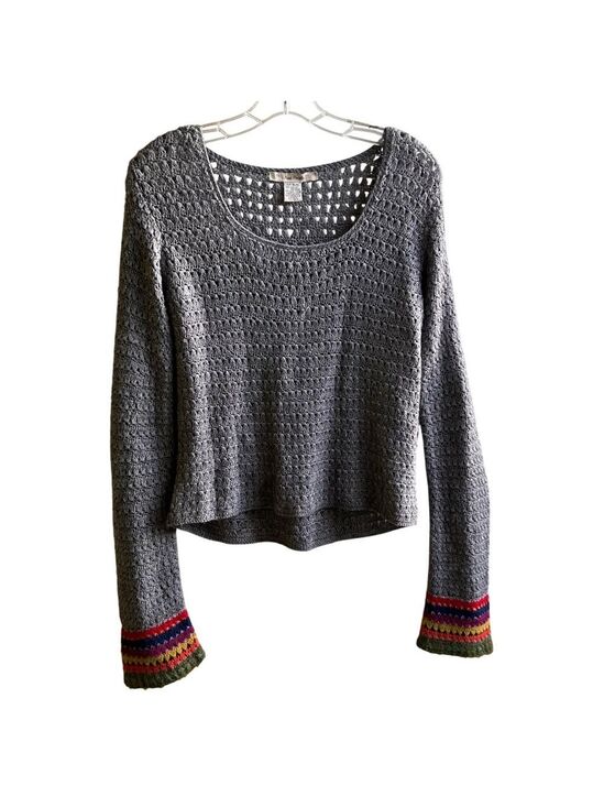 Free People Sweaters - Free People Crew Scoop Neck Loose Weave Wool Blend Sweater M